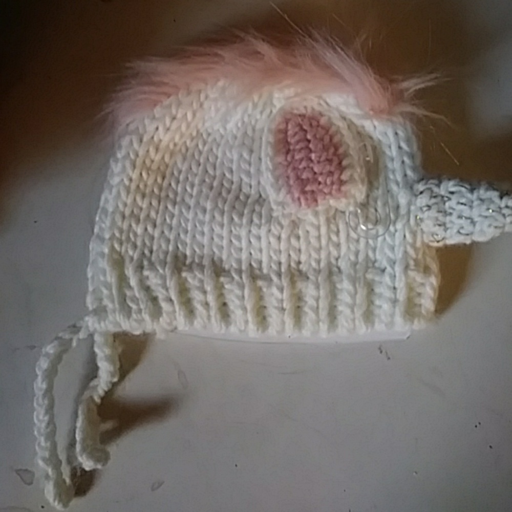 Unicorn hand knit hat